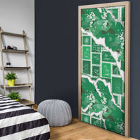 Hawaii Japanese Culture Green Door Cover Spring Cranes Aloha Pattern LT01 - Polynesian Pride