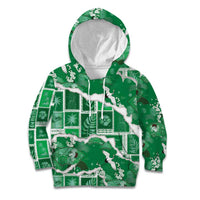 Hawaii Japanese Culture Green Kid Hoodie Spring Cranes Aloha Pattern LT01 Hoodie Green - Polynesian Pride