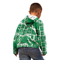 Hawaii Japanese Culture Green Kid Hoodie Spring Cranes Aloha Pattern LT01 - Polynesian Pride