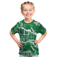 Hawaii Japanese Culture Green Kid T Shirt Spring Cranes Aloha Pattern LT01 Green - Polynesian Pride