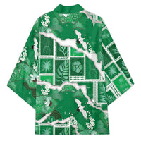 Hawaii Japanese Culture Green Kimono Spring Cranes Aloha Pattern LT01 - Polynesian Pride