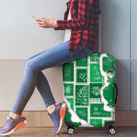 Hawaii Japanese Culture Green Luggage Cover Spring Cranes Aloha Pattern LT01 - Polynesian Pride