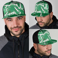 Hawaii Japanese Culture Green Mesh Trucker Cap Spring Cranes Aloha Pattern LT01 - Polynesian Pride