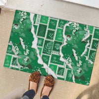 Hawaii Japanese Culture Green Rubber Doormat Spring Cranes Aloha Pattern LT01 - Polynesian Pride