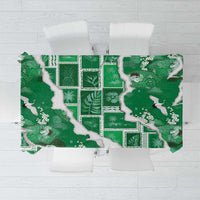 Hawaii Japanese Culture Green Tablecloth Spring Cranes Aloha Pattern LT01 Green - Polynesian Pride