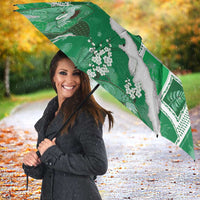 Hawaii Japanese Culture Green Umbrella Spring Cranes Aloha Pattern LT01 - Polynesian Pride