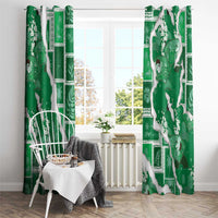 Hawaii Japanese Culture Green Window Curtain Spring Cranes Aloha Pattern LT01 - Polynesian Pride