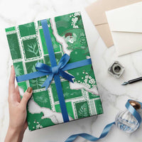 Hawaii Japanese Culture Green Wrapping Paper Spring Cranes Aloha Pattern LT01 - Polynesian Pride