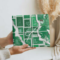 Hawaii Japanese Culture Green Wrapping Paper Spring Cranes Aloha Pattern LT01 - Polynesian Pride