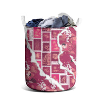Hawaii Japanese Culture Pink Laundry Basket Spring Cranes Aloha Pattern LT01 - Polynesian Pride