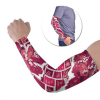 Hawaii Japanese Culture Pink Arm Sleeves Spring Cranes Aloha Pattern LT01 Set of 2 Pink - Polynesian Pride