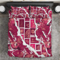 Hawaii Japanese Culture Pink Bedding Set Spring Cranes Aloha Pattern LT01 Pink - Polynesian Pride