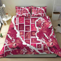 Hawaii Japanese Culture Pink Bedding Set Spring Cranes Aloha Pattern LT01 - Polynesian Pride