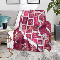 Hawaii Japanese Culture Pink Blanket Spring Cranes Aloha Pattern LT01 - Polynesian Pride