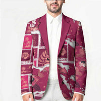 Hawaii Japanese Culture Pink Blazer Spring Cranes Aloha Pattern LT01 - Polynesian Pride