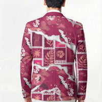 Hawaii Japanese Culture Pink Blazer Spring Cranes Aloha Pattern LT01 - Polynesian Pride