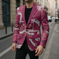 Hawaii Japanese Culture Pink Blazer Spring Cranes Aloha Pattern LT01 - Polynesian Pride