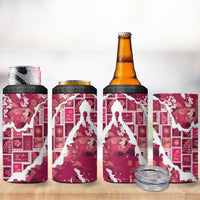 Hawaii Japanese Culture Pink 4 in 1 Can Cooler Tumbler Spring Cranes Aloha Pattern LT01 - Polynesian Pride
