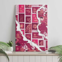 Hawaii Japanese Culture Pink Canvas Wall Art Spring Cranes Aloha Pattern LT01 - Polynesian Pride