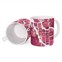 Hawaii Japanese Culture Pink Ceramic Mug Spring Cranes Aloha Pattern LT01 - Polynesian Pride