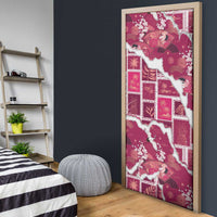 Hawaii Japanese Culture Pink Door Cover Spring Cranes Aloha Pattern LT01 - Polynesian Pride