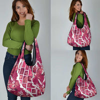 Hawaii Japanese Culture Pink Grocery Bag Spring Cranes Aloha Pattern LT01 - Polynesian Pride