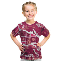 Hawaii Japanese Culture Pink Kid T Shirt Spring Cranes Aloha Pattern LT01 Pink - Polynesian Pride