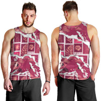 Hawaii Japanese Culture Pink Men Tank Top Spring Cranes Aloha Pattern LT01 - Polynesian Pride
