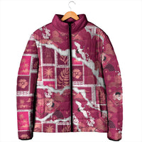 Hawaii Japanese Culture Pink Padded Jacket Spring Cranes Aloha Pattern LT01 - Polynesian Pride