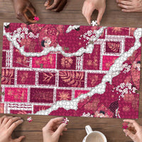 Hawaii Japanese Culture Pink Puzzle Spring Cranes Aloha Pattern LT01 - Polynesian Pride