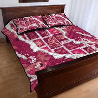 Hawaii Japanese Culture Pink Quilt Bed Set Spring Cranes Aloha Pattern LT01 - Polynesian Pride