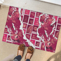Hawaii Japanese Culture Pink Rubber Doormat Spring Cranes Aloha Pattern LT01 - Polynesian Pride