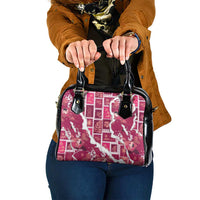 Hawaii Japanese Culture Pink Shoulder Handbag Spring Cranes Aloha Pattern LT01 One Size Pink - Polynesian Pride
