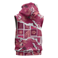 Hawaii Japanese Culture Pink Sleeveless Hoodie Spring Cranes Aloha Pattern LT01 - Polynesian Pride
