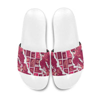 Hawaii Japanese Culture Pink Slide Sandals Spring Cranes Aloha Pattern LT01 Pink - Polynesian Pride