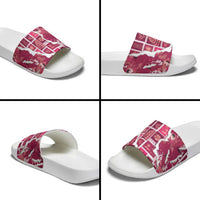 Hawaii Japanese Culture Pink Slide Sandals Spring Cranes Aloha Pattern LT01 - Polynesian Pride