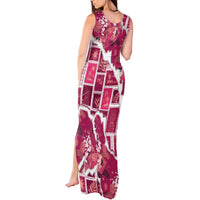 Hawaii Japanese Culture Pink Tank Maxi Dress Spring Cranes Aloha Pattern LT01 - Polynesian Pride