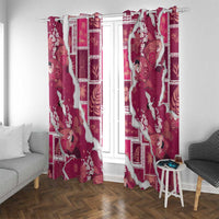 Hawaii Japanese Culture Pink Window Curtain Spring Cranes Aloha Pattern LT01 With Grommets Pink - Polynesian Pride
