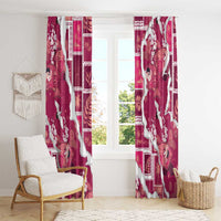 Hawaii Japanese Culture Pink Window Curtain Spring Cranes Aloha Pattern LT01 - Polynesian Pride