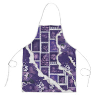 Hawaii Japanese Culture Purple Apron Spring Cranes Aloha Pattern LT01 Purple - Polynesian Pride