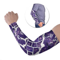 Hawaii Japanese Culture Purple Arm Sleeves Spring Cranes Aloha Pattern LT01 Set of 2 Purple - Polynesian Pride