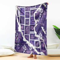 Hawaii Japanese Culture Purple Blanket Spring Cranes Aloha Pattern LT01 - Polynesian Pride