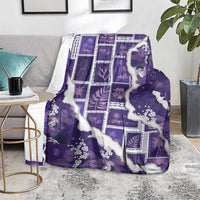 Hawaii Japanese Culture Purple Blanket Spring Cranes Aloha Pattern LT01 - Polynesian Pride