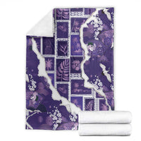 Hawaii Japanese Culture Purple Blanket Spring Cranes Aloha Pattern LT01 - Polynesian Pride