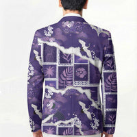 Hawaii Japanese Culture Purple Blazer Spring Cranes Aloha Pattern LT01 - Polynesian Pride