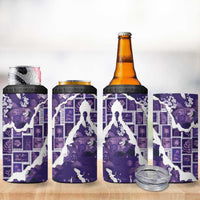 Hawaii Japanese Culture Purple 4 in 1 Can Cooler Tumbler Spring Cranes Aloha Pattern LT01 - Polynesian Pride