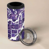 Hawaii Japanese Culture Purple 4 in 1 Can Cooler Tumbler Spring Cranes Aloha Pattern LT01 - Polynesian Pride
