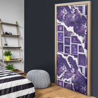 Hawaii Japanese Culture Purple Door Cover Spring Cranes Aloha Pattern LT01 - Polynesian Pride