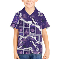 Hawaii Japanese Culture Purple Hawaiian Shirt Spring Cranes Aloha Pattern LT01 - Polynesian Pride