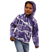 Hawaii Japanese Culture Purple Kid Hoodie Spring Cranes Aloha Pattern LT01 - Polynesian Pride